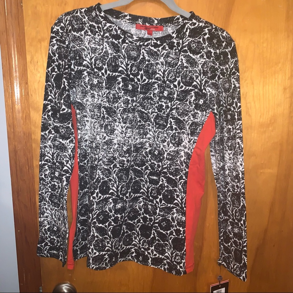 NWT Narciso Rodriguez ls fitted T-shirt print L